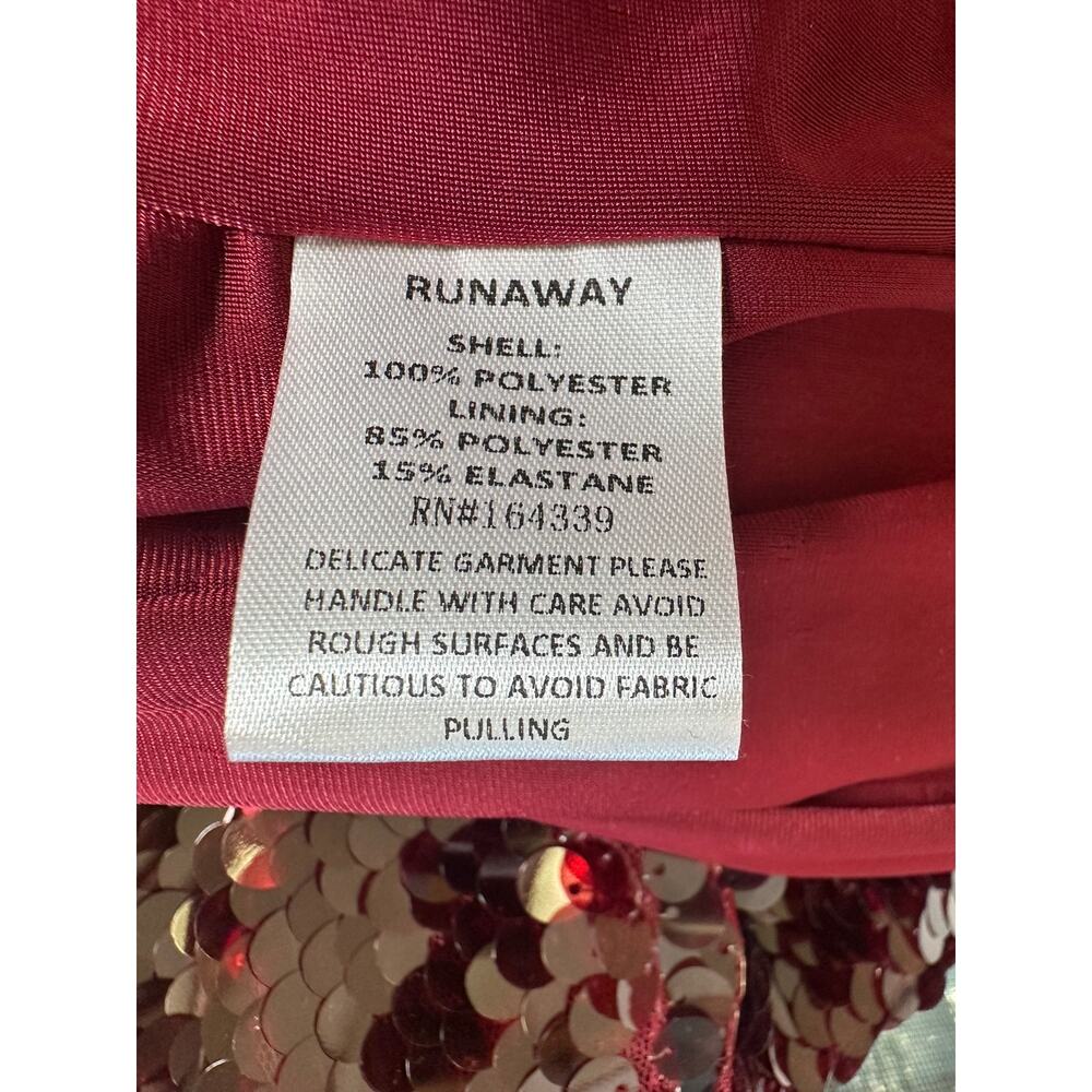 Runaway The Label Burgundy Sequin Midi Dress Revolve NWT Side Slit S US 4 - Picture 13 of 13